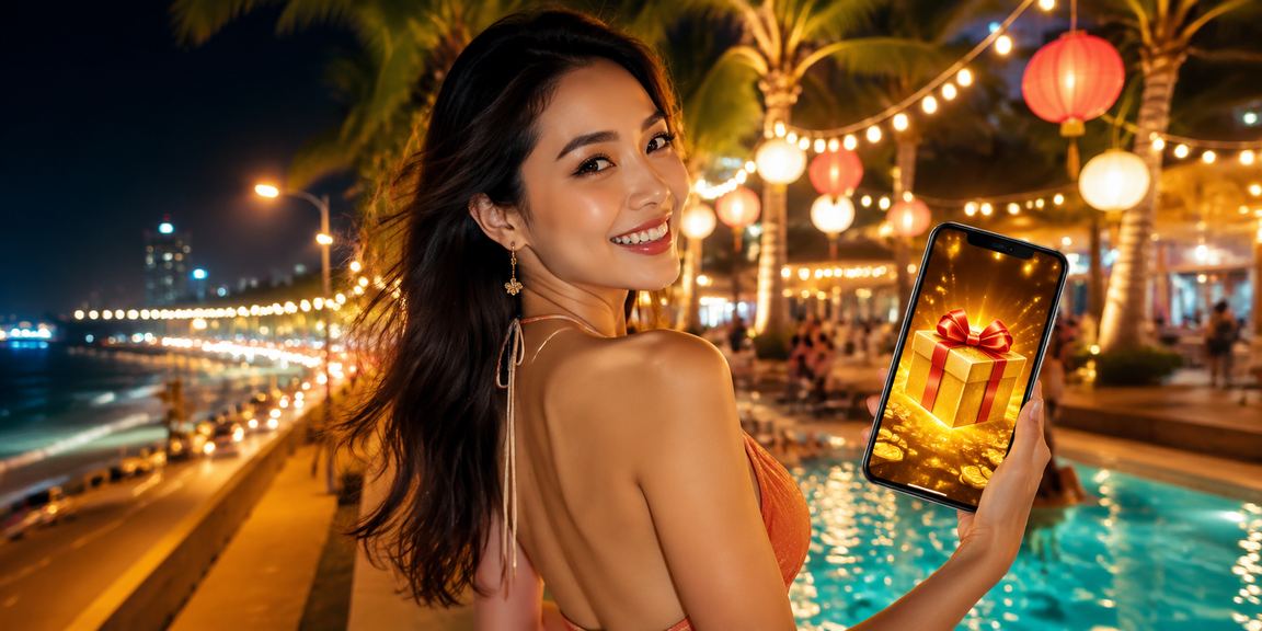 Khách hàng nhận voucher thưởng tại chợ đêm Phan Thiết